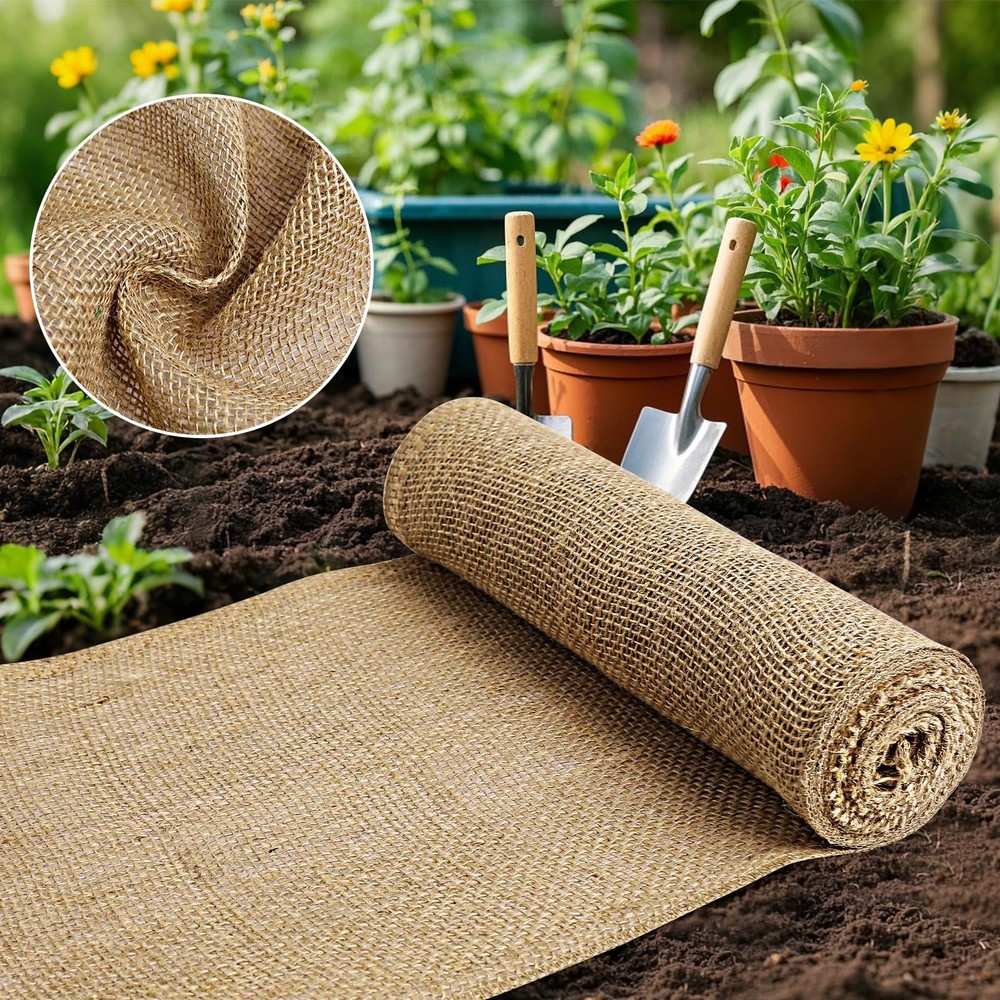Burlap Fabric – Garden Burlap Fabric Roll Natural Jute Outdoor Fabric Burlap Wee