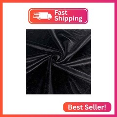 Valentina Textile Inc Stretch Velvet Fabric is 58/60″ inches Wide (1 Yard, Black