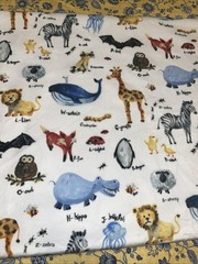Animal Alphabet Minky Fabric Micheal Miller Zoo Animals