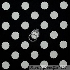 BonEful Fabric FQ Cotton Quilt Black White B&W Polka Dot Mickey Minnie Disney US