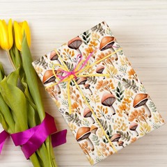 32 Pcs Mushroom Fabric Squares Forest Plants Cotton Fabric Bundles Small Mush…