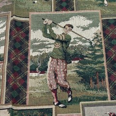 6 Golf Tapestry Upholstery Fabric Samples Vintage Modern Designs Golfing Pillow