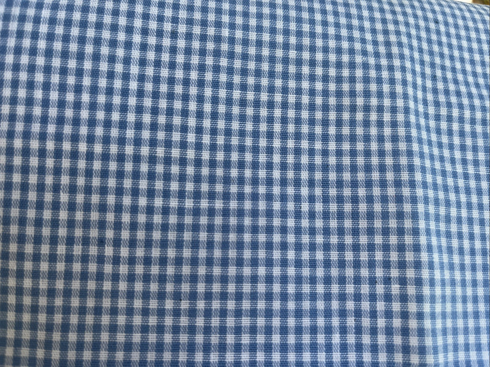 Blue & White Gingham Small Check Fabric 1 5/8 Yards Quilting Fabric
