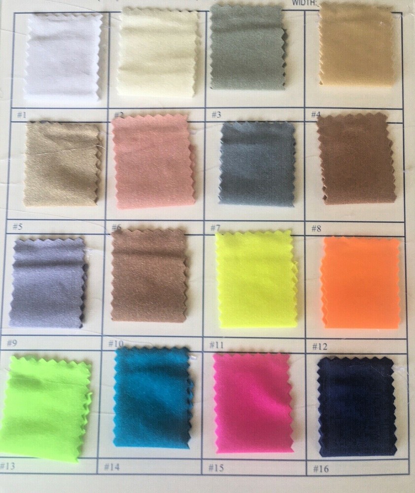 POWER SATIN STRETCH FABRIC FOR CLOTHING Sold By the Yard 29 Colors available