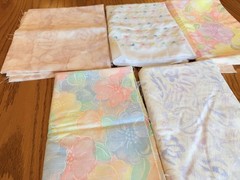 Pastel Cotton Fabric Lot Florals Hearts Crisp Craft Quilting 2.20 lb
