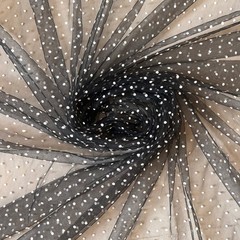59 Inch White Polka Dot Tulle Spotted Mesh Soft Stretch Fabric 1 yard, Black