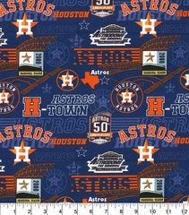 HOUSTON ASTROS COTTON FABRIC FQ 18″x22″ perfect for masks! Stadium 50th Anniver