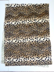 Cheetah Print Fabric Plush Soft Animal Brown Black 22″x60″ Piece Remnant