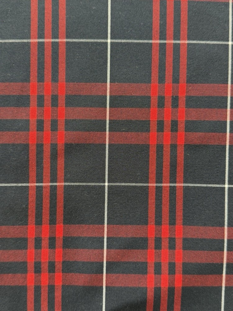 Navy, Red, and White Plaid School Uniform Fabric 100% Polyester by the Yard
