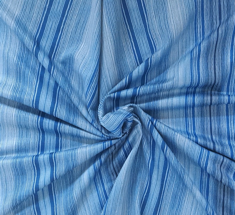 Blue Stripes Activewear Fabric by Yard Poly Spandex Fabric 4 Way Stretch 10/19