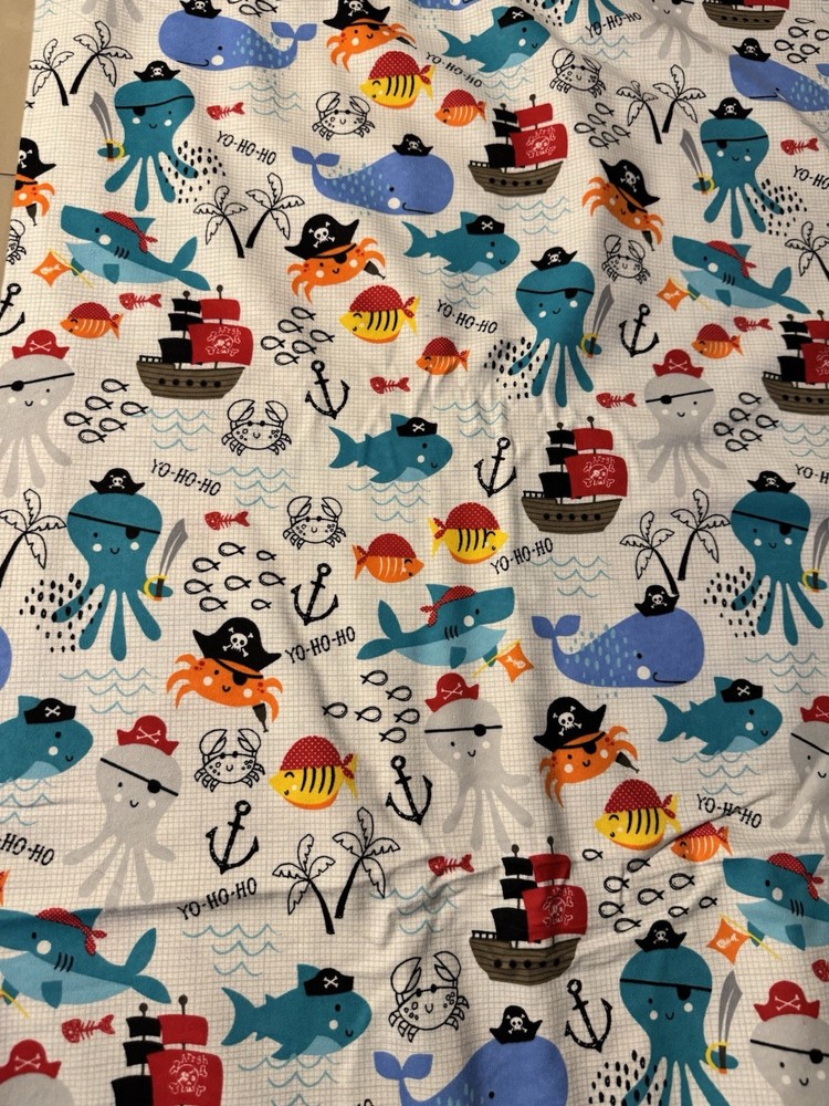 snuggle flannel fabric- By The Yard – Pirate/ocean