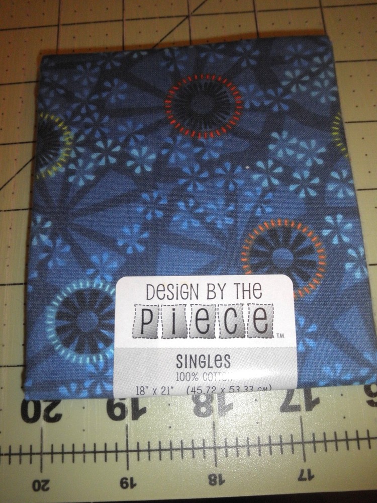 Design by the Piece Pinwheels on Dark Blue Fat Quarter, FREE SHIPPING