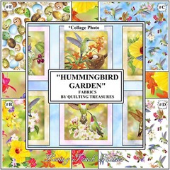 QUILTING TREASURES “HUMMINGBIRD GARDEN” BIRDS EGGS FLORAL FABRICS