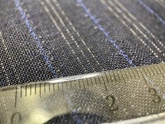 Durham Navy 30% Finest Mohair 70% Wool English Antique Stipe Suiting 2.8m 240g/m