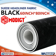 3MM Black Suede Headliner Fabric 60″x80″ Foam Backed for Car Inner Roof Repair