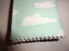 Cottontail Fabric Shapes 20 Squares 10″X10″ Bunnies Balloons Clouds Easter Print