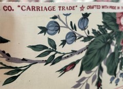 VTG Waverly Floral Fabric View from Veranda Carriage Trade Pink Stripe chintz