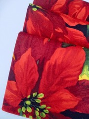 4 Pc Scarlet Poinsettia Christmas Floral Quilt Fabric, Chrismtas Fabric