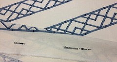 KRAVET LATTICELY ULTRAMARINE BLUE MODERN BAMBOO STRIPED FABRIC 2.75 YARD 54″W