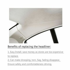 Headliner Fabric Backed Foam Car Ceiling Upholstery Sagging Restore 108″x 60″