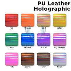 Fabric Holographic Red Cloth Vinyl Weave PU Faux Leather Iridescent Craft DIY