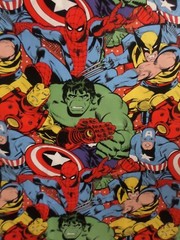 MARVEL COMIC PACK COTTON FABRIC SUPER HERO HULK CAPTAIN AMERICA 1Y X44″w