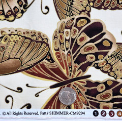Shimmer Butterflies Metallic Gold On Cream Cotton CM9294 Timeless Treasures BTY