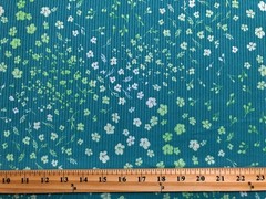Rib Knit Fabric Persian Green Ditsy Floral Rayon 4 Way Stretch 60″W Yard-RBPR015