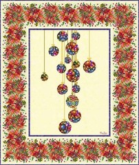 Hoffman – Yuletide Blooms – Poinsettia Repeating Border Stripe – Cream, Fabric B