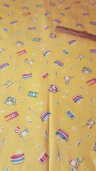 RARE 1930s Reproduction Benartex Cotton Fabric WASH DAY on Yellow BTHY One a Day
