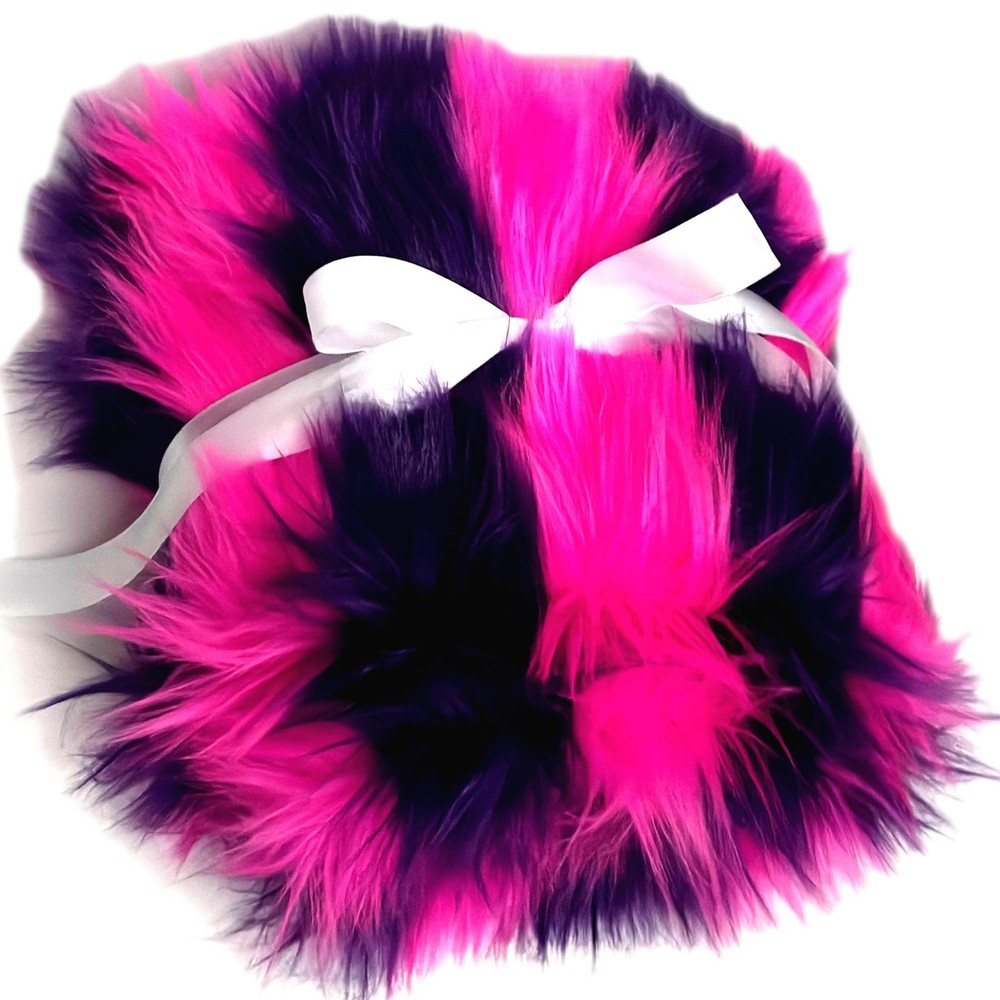 Bianna Cheshire Pink Purple Faux Fur Fabric – 12×12 inches,