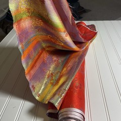 SILK Orange, FABRIC 6 Yards x 22 Inches Wide or 216 Inches x 22 Inches Wide