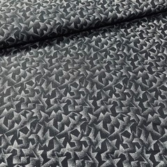 Stars Fabric by Joan Messmore VIP Cranston, 1 2/3 YARDS, Black Gray, 100% Cotton