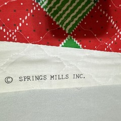 Vintage Spring Mills 2 Christmas Stocking Cut Sew Quilt Fabric Panel 4640