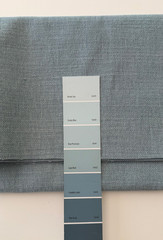 Romo Washable Linara Designer Woven Fabric in Smoke Blue Remnant, 0.7 Yd, New