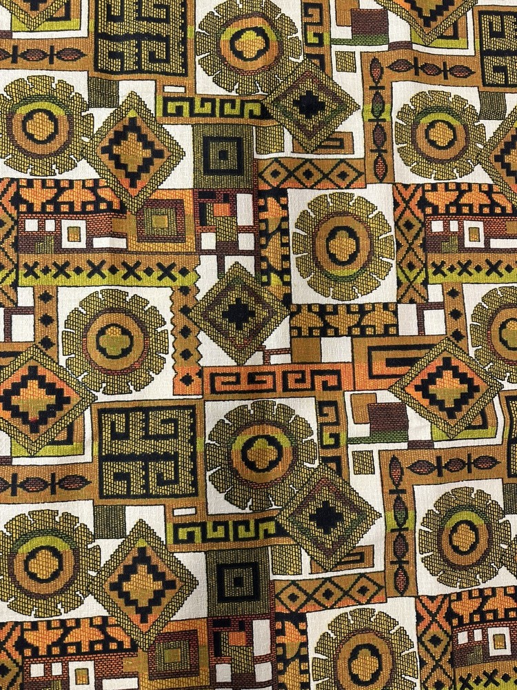 VTG House ‘N Home Fabrics & Draperies Inc Abstract Mid Century Mod Fabric 133″