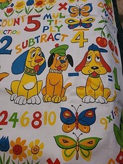 Vtg House ‘N Home Fabrics Cotton Home Decor Novelty Nursery Fabric Animals Math