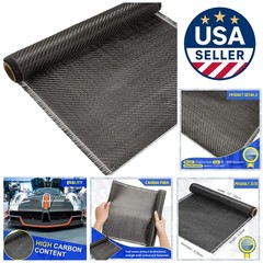 6.5ft x 12in Carbon Fiber Fabric Roll – Durable Twill Weave for Reinforcement