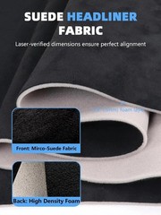 Black Suede Headliner Fabric – 120″ L × 60″ W Auto Head Liners, Fabric Tube