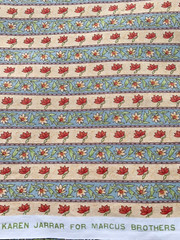 Marcus Bros Cotton Fabric – KAREN JARRAR – Floral Stripe – 1 3/4 yd x 44″ w