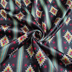 1 yard X 1.48 meter Retro Floral Satin Fabric Material For Scarf Headband Crafts