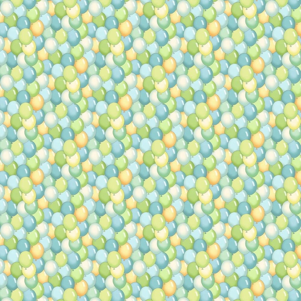 Michael Miller~Happy Bounce Turq~Balloon Fabric~Happy Birthday ~CX10903 BTY