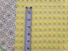 Golden Yellow Pops Vtg Chenille Bedspread Fabric Popcorn Sewing Material 18×24″