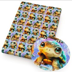 Sea Turtle Tortoise FAUX LEATHER ROLL 12″ x 55″ SMOOTH TEXTURE 1261428