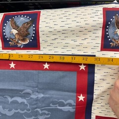 Americana Eagles USA Quilt Top Panel Wamsutta OTC Cotton Fabric Piece 35″ x 44”