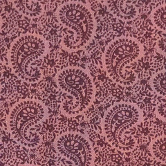 VTG Paisley Light Maroon Small Print Cranston Cotton Fabric 2 YDS READ As Is