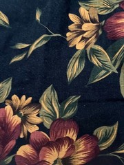 Vintage 90s Tandler Textiles Black Maroon Floral 10308 52 x 11 3 YARDS
