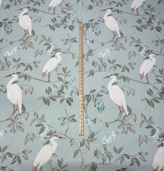 COVINGTON HERON MINERAL BLUE BIRD FLORAL MULTIPURPOSE LINEN FABRIC BY YARD 55″W