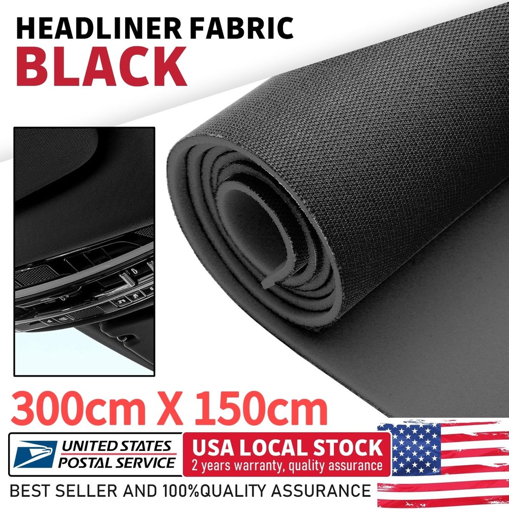 3MM 118″x60″ Flat Knit Headliner Fabric with Foam Backing for Car Roof Lining