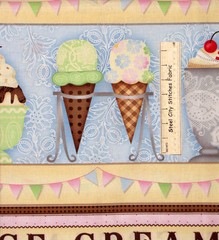 Ice Cream Sundae Parlor Whats The Scoop Cone Soda Food SPX Cotton Fabric PANEL